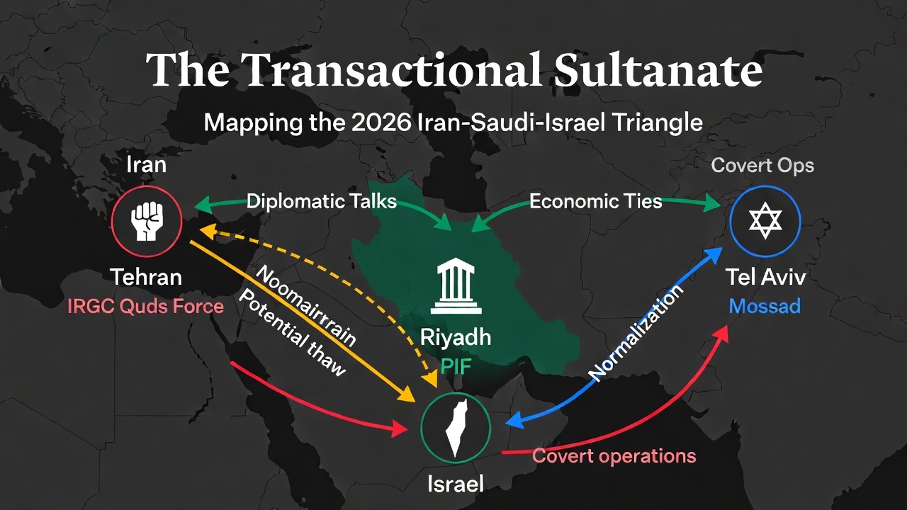 Iran Saudi Israel Relations 2026 map showing diplomatic ties