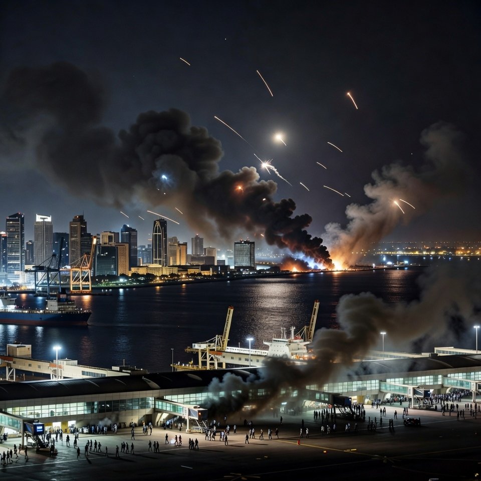 Iran retaliatory missile strikes Dubai Jebel Ali port fire February 2026