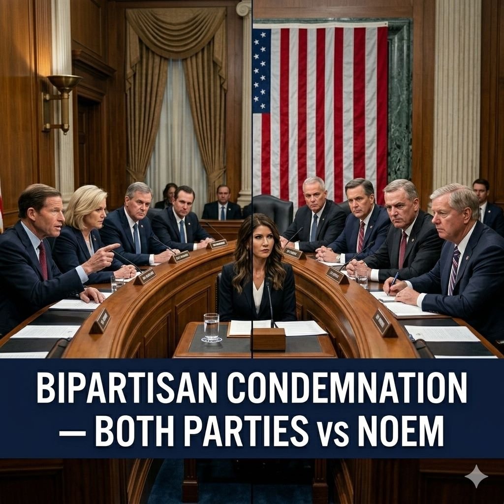 Bipartisan congressional fury at Kristi Noem hearing over Minneapolis shootings — Democrat and Republican senators united against DHS Secretary 2026