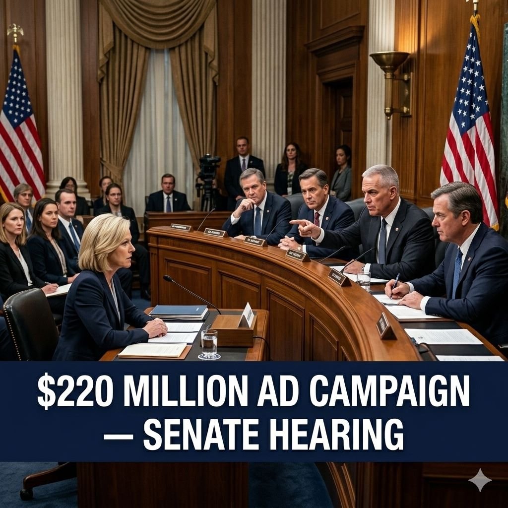 Kristi Noem testifies at Senate hearing over $220 million DHS advertising campaign scandal 2026