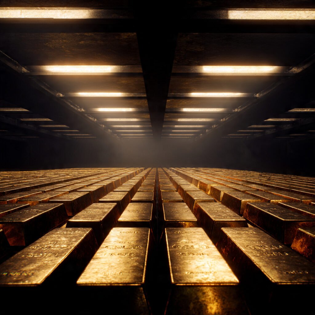 Central bank gold vault representing record central bank gold purchases in 2026