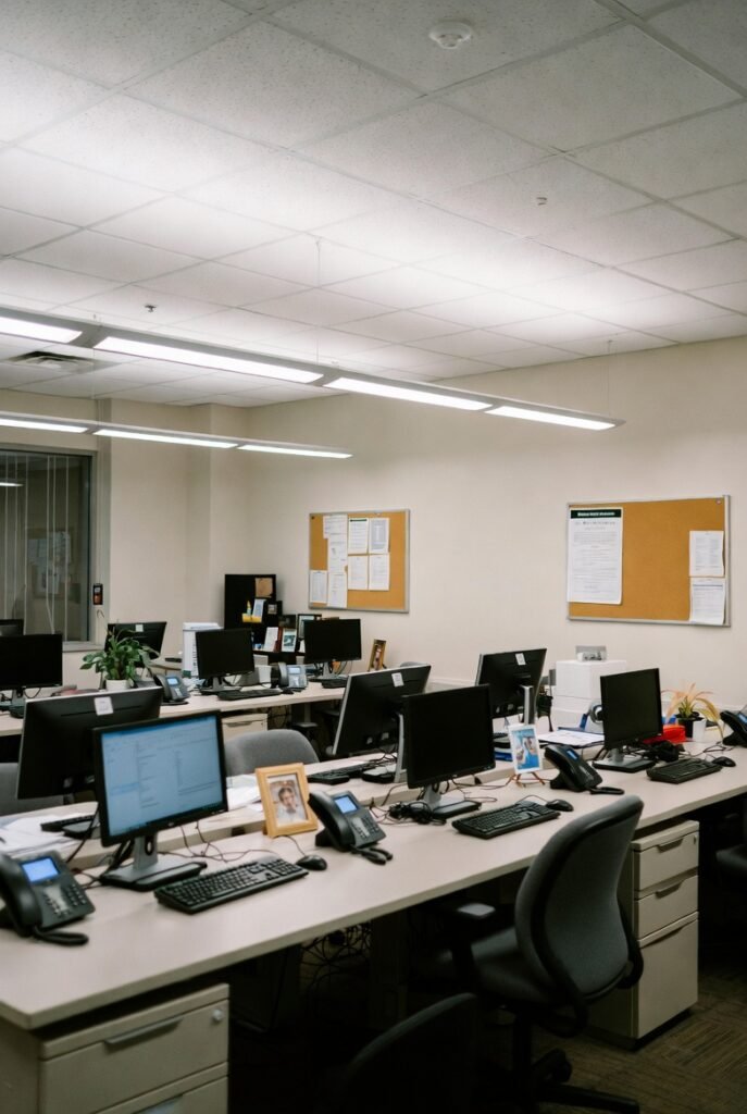 Empty federal government office desks after DOGE workforce reduction in 2026
