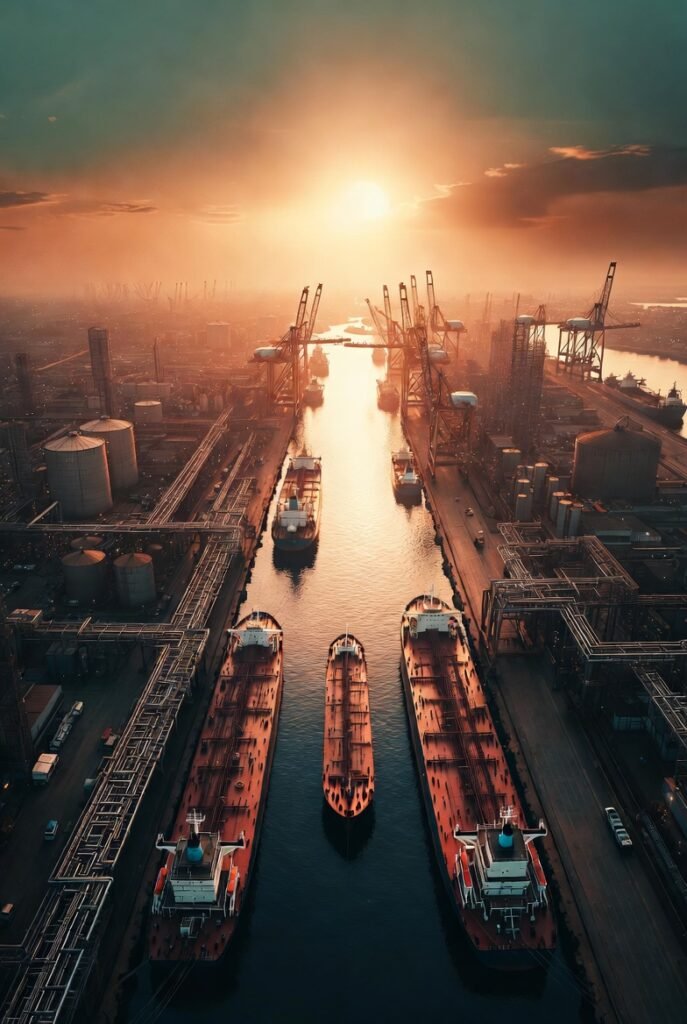 Asian port receiving Russian crude oil imports in 2026, illustrating the shift in global energy trade routes