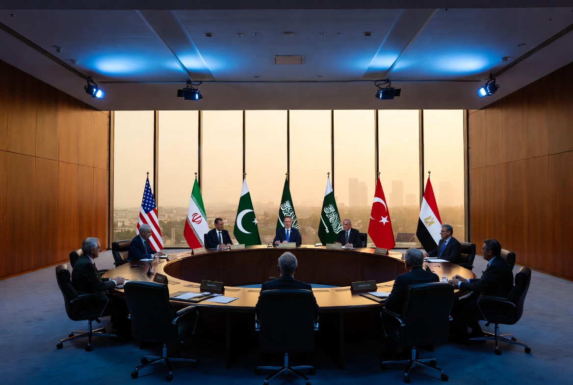 US-Iran ceasefire talks 2026 diplomatic summit in Islamabad negotiating table