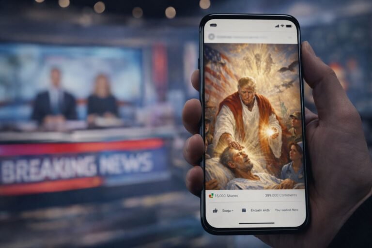 Trump AI image controversy April 2026 — Truth Social Jesus doctor post viral backlash social media