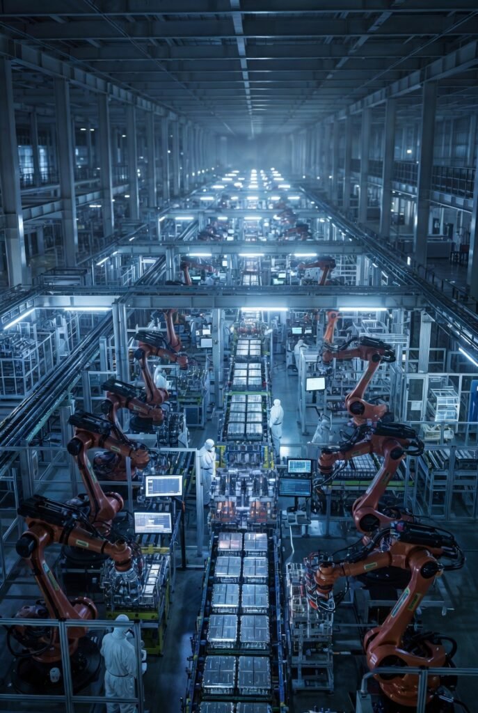 China EV battery gigafactory representing supply chain dominance in global clean energy manufacturing 2026