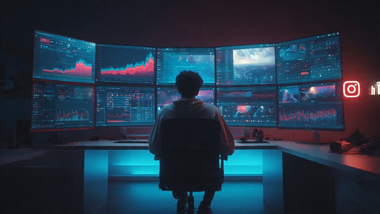 Content creator analyzing social media reach decline on analytics dashboard in 2026