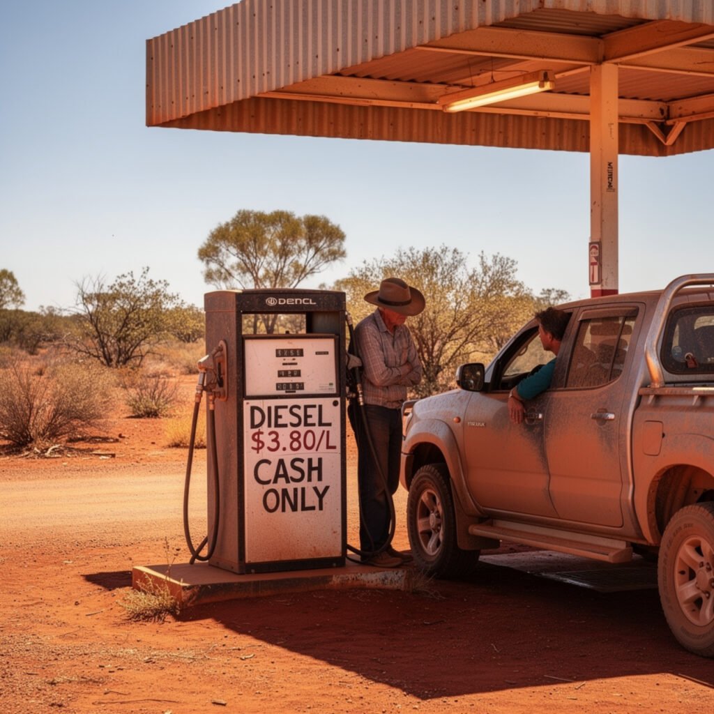 Remote Australia diesel prices $3.80 per litre 2026 — Northern Territory fuel crisis outback community shortage