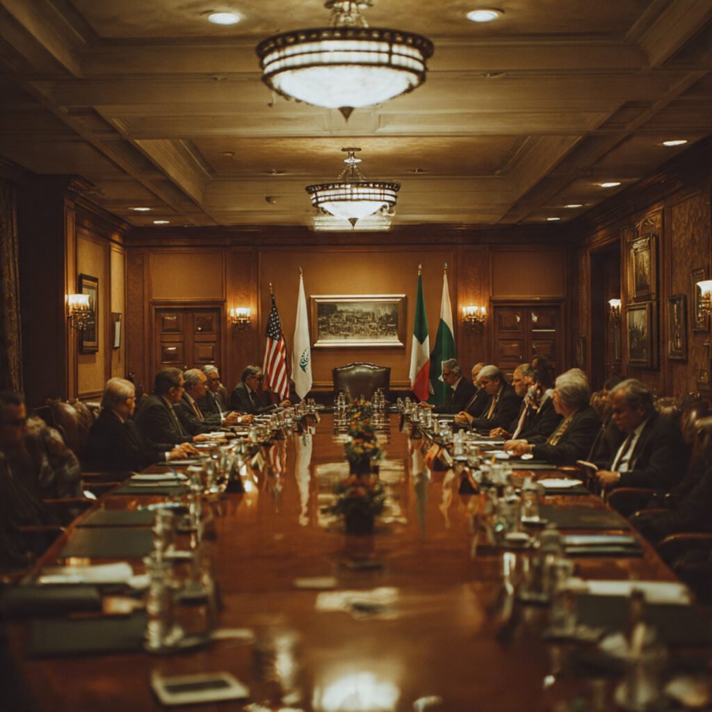 US-Iran peace talks Islamabad April 2026 — negotiating table delegations ceasefire summit Pakistan