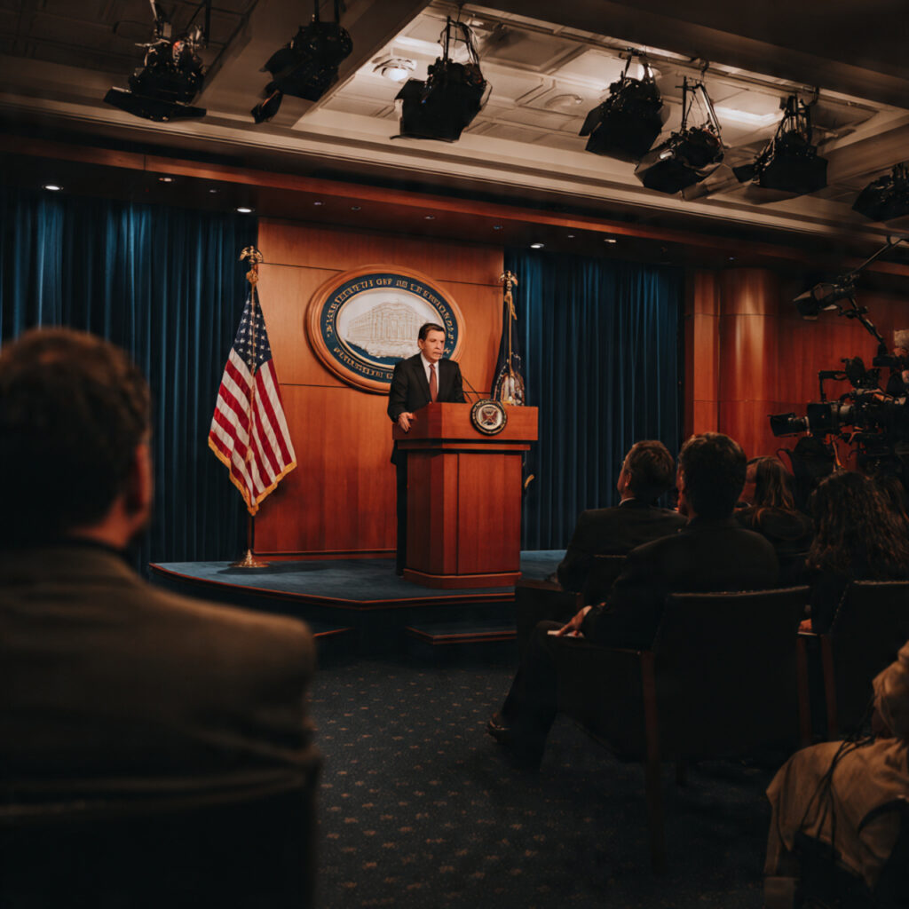 DOJ press briefing Trump whistleblower criminal referral April 2026 — Department of Justice receipt confirmation