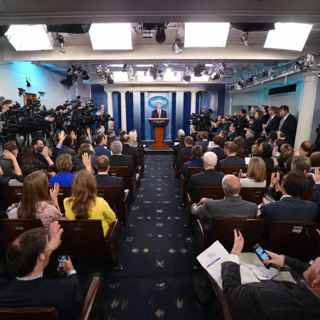 White House press briefing Trump AI image defense April 2026 — reporters question doctor claim Jesus post