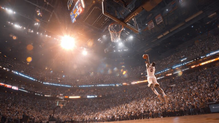 NBA playoff comeback 2026 — player scores clutch basket in packed arena with seconds remaining
