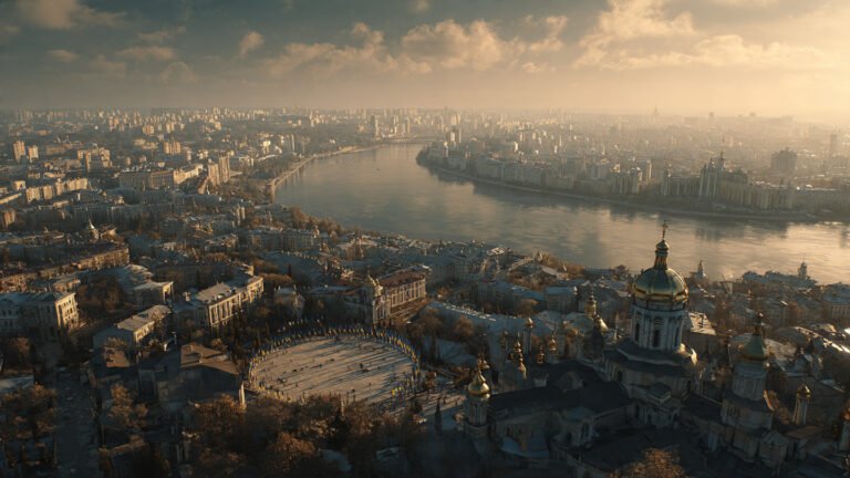 Diplomats gathered around a conference table representing Ukraine-Russia ceasefire talks in April 2026