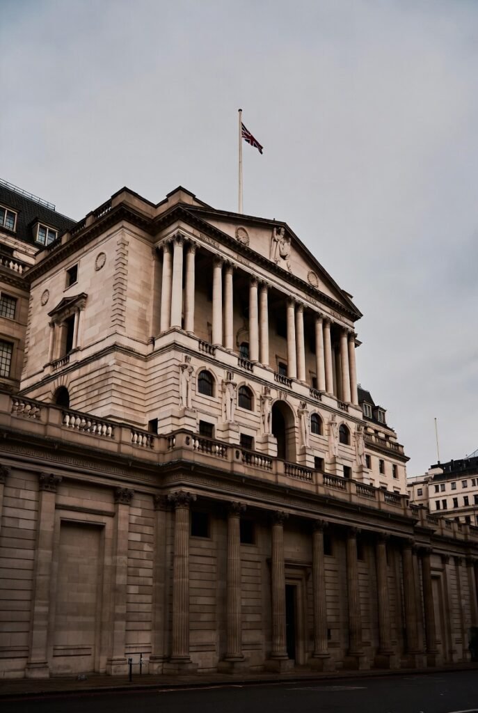 Bank of England building London — interest rate decision and UK monetary policy 2026