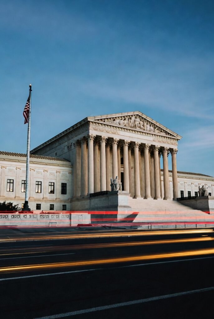 US Supreme Court building in Washington DC reviewing executive power cases in 2026