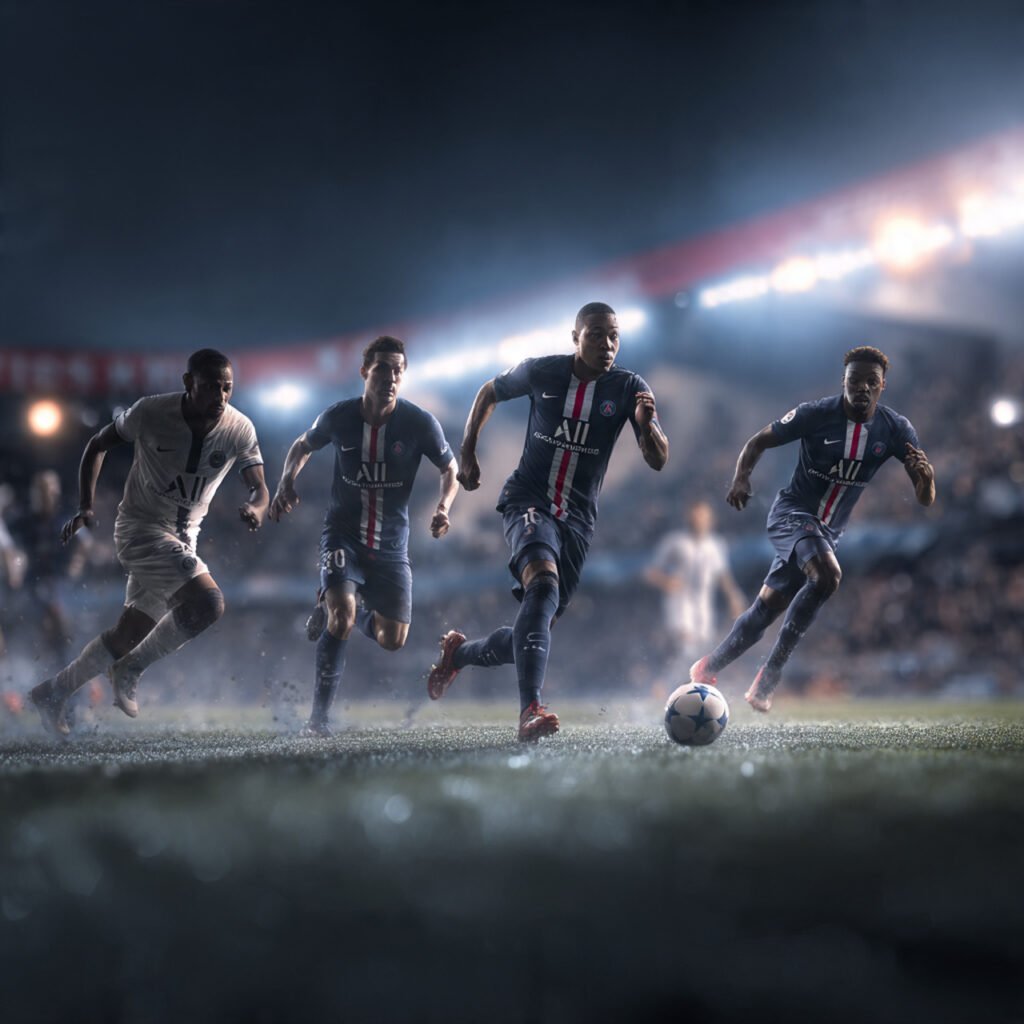 PSG attacking Bayern defense