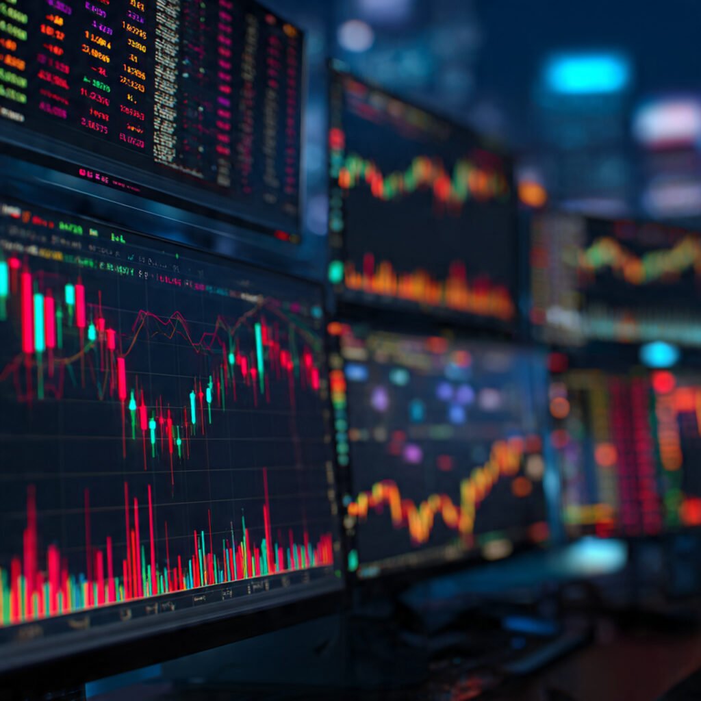 Financial market screens showing US Treasury yield volatility during 2026 budget deadlock