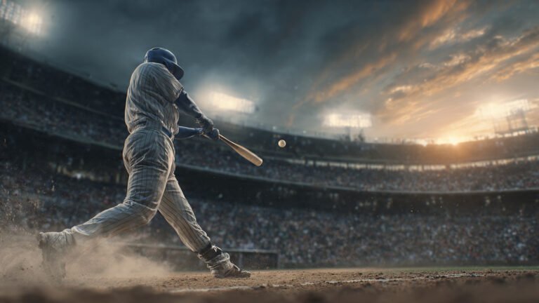 MLB home run surge 2026 — batter hitting a powerful home run in a packed Major League Baseball stadium