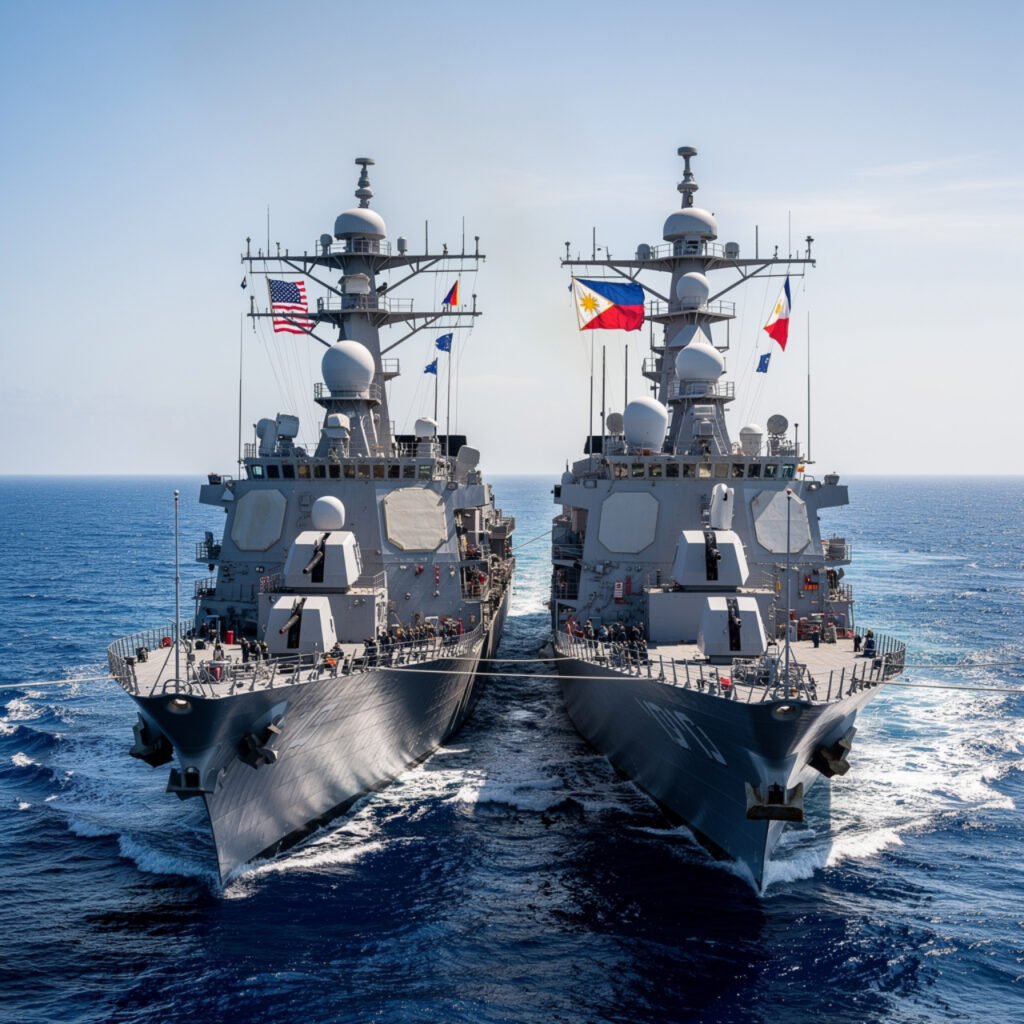 US Navy warship conducting freedom of navigation operations in South China Sea