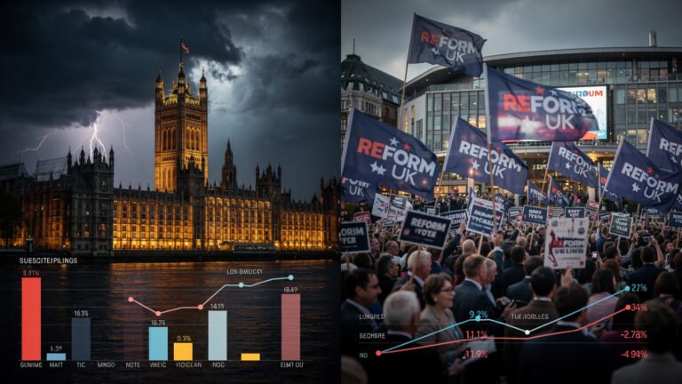UK political landscape showing Reform UK challenge to traditional parties in third party Britain debate