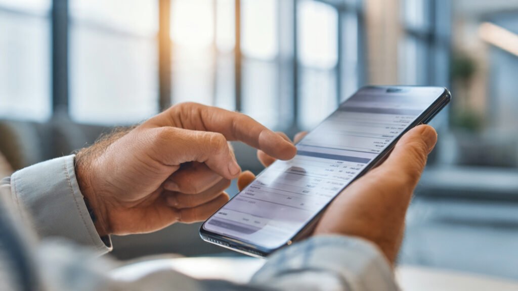Customer checking ATM transaction fees on banking app