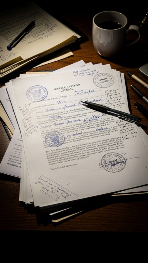 “Federal plea agreement documents in criminal court case”