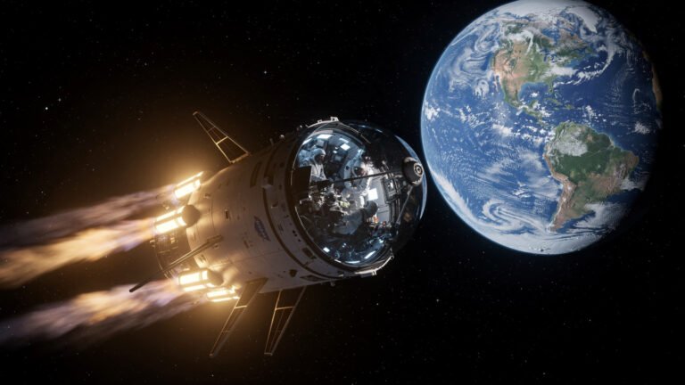 NASA Artemis Mission 2026 spacecraft approaching the Moon during lunar exploration mission