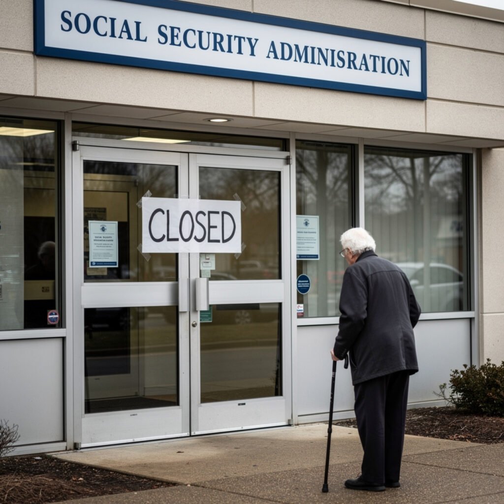 Elderly retiree couple worried about Social Security benefit reduction 2032