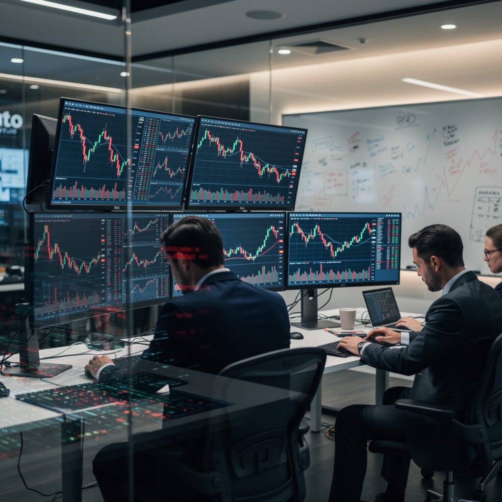 Traders analyzing Bitcoin volatility during Bitcoin Shock 2026
