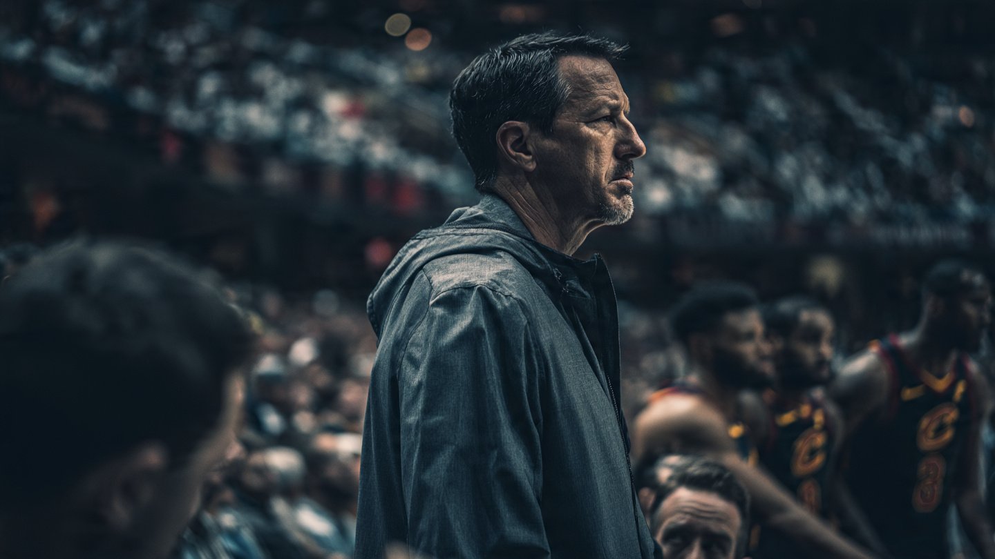 Kenny Atkinson reacting during Cavaliers vs Knicks playoff game