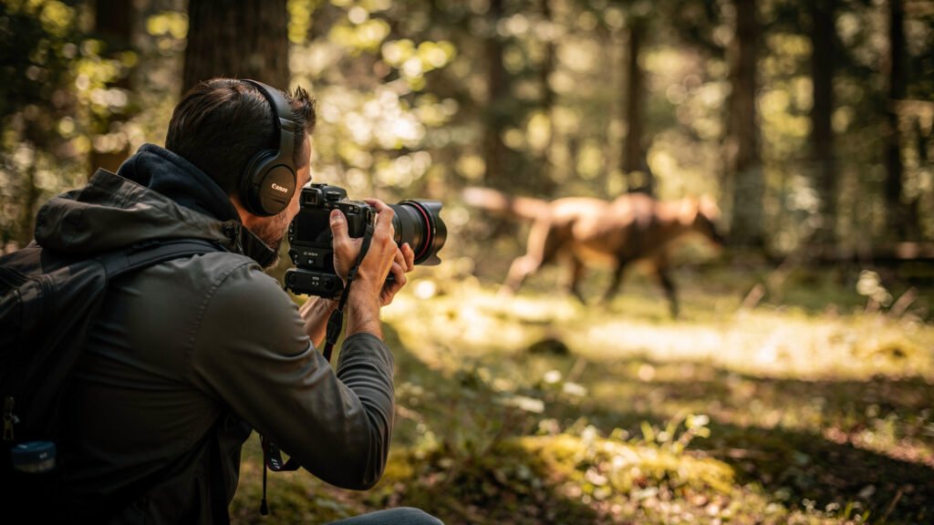 Canon EOS R6 V used for wildlife photography in outdoor environment