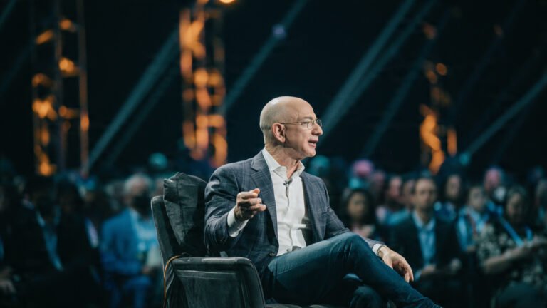 Jeff Bezos discussing leadership and workplace skills at business event