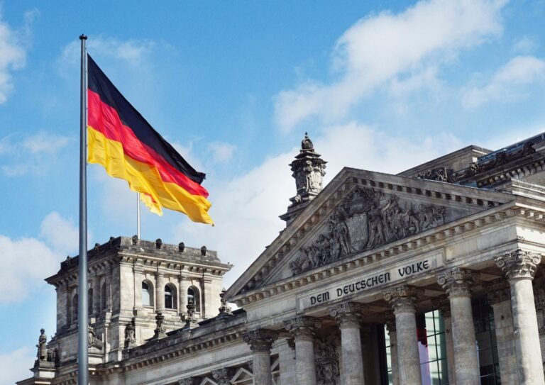 German flag at the Reichstag in Berlin amid Germany’s political tensions