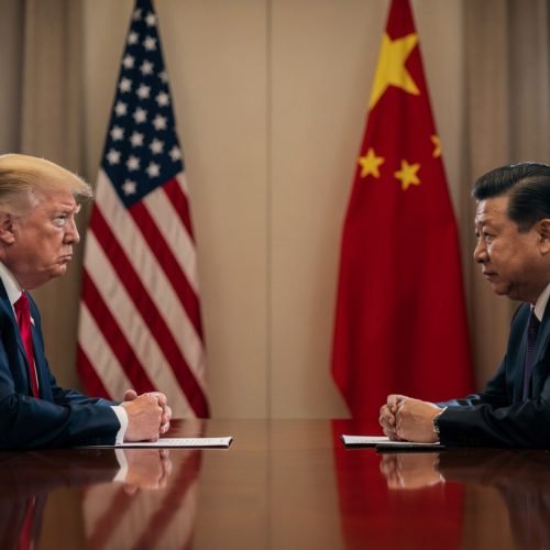 Trump and Xi Jinping during high-stakes US-China summit talks