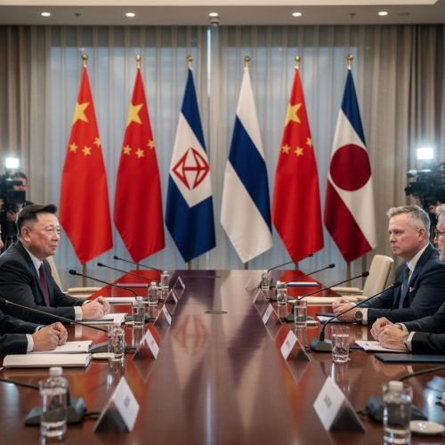 Xi Jinping meeting Elon Musk and Tim Cook during China business summit