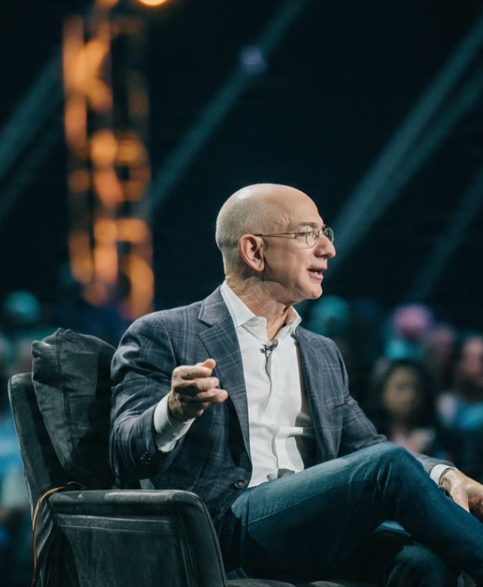 Jeff Bezos discussing leadership and workplace skills at business event