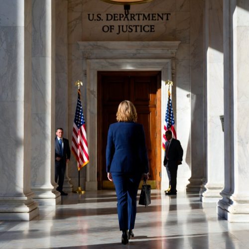 Pam Bondi fired as Attorney General — DOJ headquarters Washington D.C. April 2026