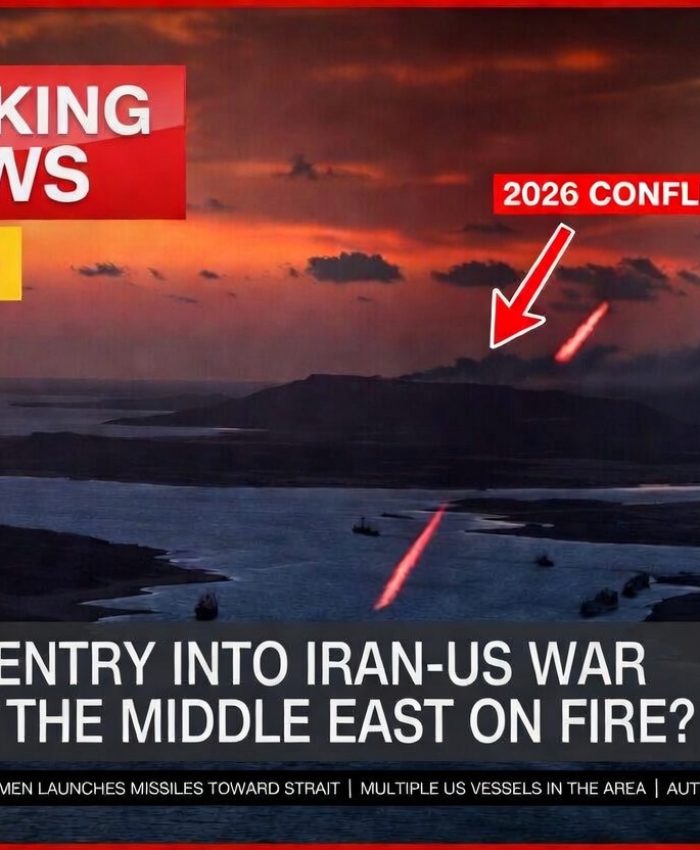 Yemen Iran US war 2026 — aerial view of the Bab al-Mandab Strait with US Navy warships and Houthi missile threat over Red Sea commercial shipping route, representing the Yemen Middle East conflict and global trade disruption